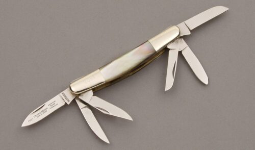 Wostenholm Cutlery ABCA Club Six Blade Congress with Black Lip Pearl Scales handle material - Obverse Side - Item #KLC09456