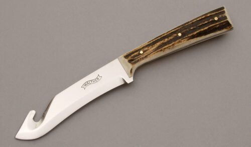 Walther Guthook with Stag Handle Scales handle material - Obverse Side - Item #KLC09460