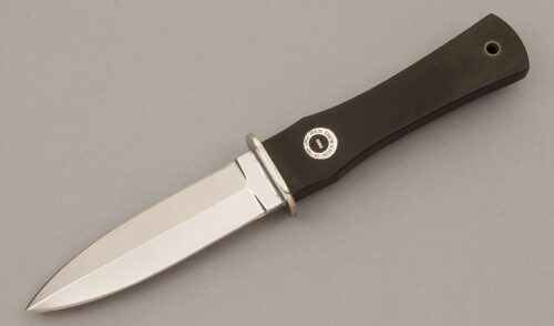 Dan Thornton Boot Dagger with Wood Handle handle material - Obverse Side - Item #KLC09461