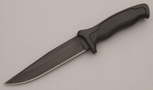 Buck Knives 650 Nighthawk with Kraton & Rubber Grip Inserts handle material - Obverse Side - Item #KLC09466