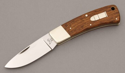 Hen & Rooster CM-7 .45 Long Colt Slip Joint with Exotic Wood Scales handle material - Obverse Side - Item #KLC09473