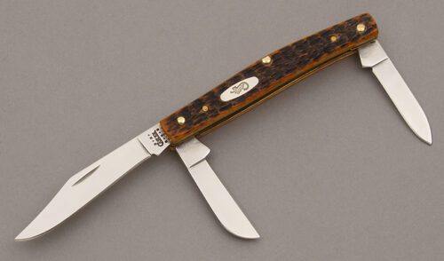 Case Cutlery 6344 SS Shadow Stockman with Autumn Shadow Bone Scales handle material - Obverse Side - Item #KLC09479