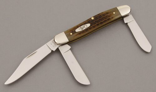 Case Cutlery 6347 Stockman with Green Corncob Jigged Bone handle material - Obverse Side - Item #KLC09481