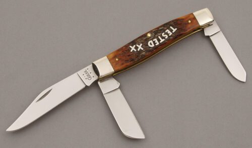 Case Cutlery 6375 Jumbo Stockman with Midnight Jigged Bone handle material - Obverse Side - Item #KLC09482