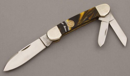 Canal Street Cutlery Cannitler with White Buffalo Mica Pearl handle material - Obverse Side - Item #KLC09493