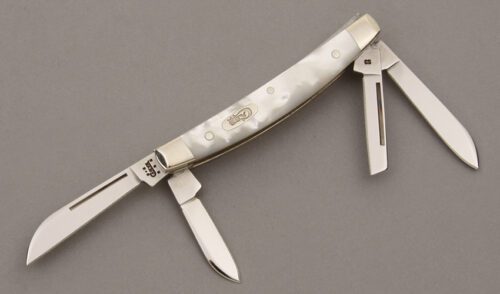 Case Cutlery 8468 Four Blade Congress with Mother of Pearl Scales handle material - Obverse Side - Item #KLC09498