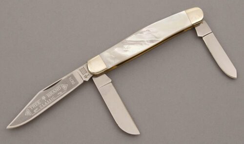 Boker Knives Model 7474 Stockman with Mother of Pearl Scales handle material - Obverse Side - Item #KLC09507