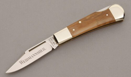 Weidmannsheil Knives Small Lockback with Mammoth Ivory Handle Scales handle material - Obverse Side - Item #KLC09511