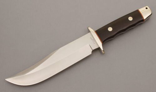 A.G. Russell Model 1965 Camp Knife with Ebony Wood Scales handle material - Obverse Side - Item #KLC09512