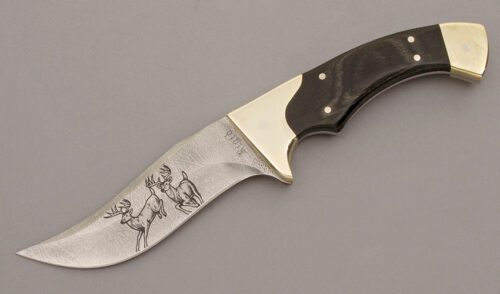 Rigid Knives Hunter with Wood Micarta handle material - Obverse Side - Item #KLC09518