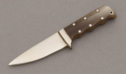 Unknown Maker Miniature Lloyd Hale Design with Cattle Horn Handle Scales handle material - Obverse Side - Item #KLC09560
