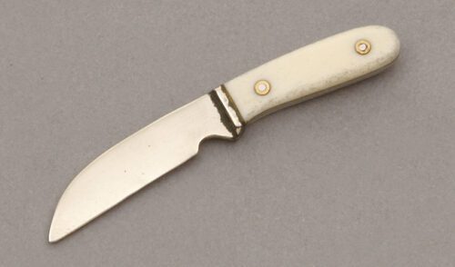 Unknown Maker Miniature Clyde Fischer Design with Natural Smooth Bone Scales handle material - Obverse Side - Item #KLC09562