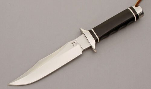 Sog Knives S2 Trident with Stacked Black Micarta Handle handle material - Obverse Side - Item #KLC09588