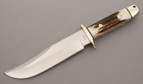 A.G. Russell 1965 Camp Knife with Sambar Stag Handle handle material - Obverse Side - Item #KLC09592