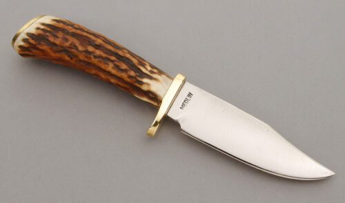 Floyd Medlin Clip Point Hunter with Stag Handle handle material - Obverse Side - Item #KLC09599