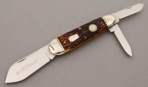 Schatt & Morgan 2008 NKCA Sunfish Whittler with Jigged Bone Scales handle material - Obverse Side - Item #KLC09613