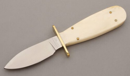 Marble's Knives Cowboy Sport Prototype with Smooth White Bone handle material - Obverse Side - Item #KLC09617