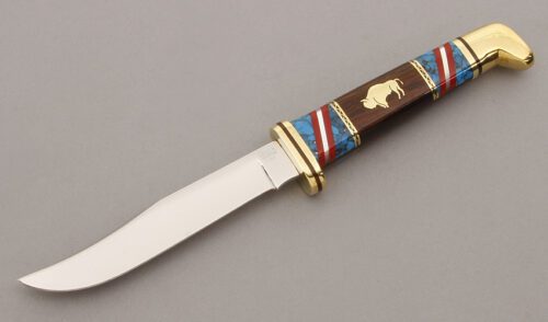 Buck/Yellowhorse Model 102 Standing Buffalo with N/A handle material - Obverse Side - Item #KLC09626