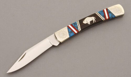 Buck/Yellowhorse Small Slip Joint Folder with N/A handle material - Obverse Side - Item #KLC09627