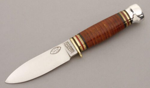 Marble's Knives Loveless Sport with Stacked Leather Handle handle material - Obverse Side - Item #KLC09630