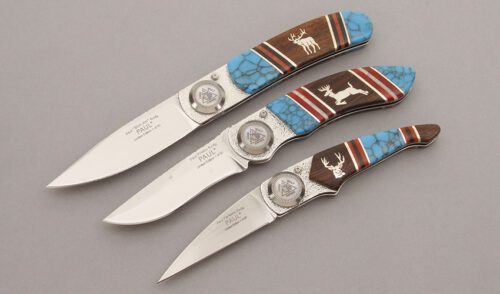 Lone Wolf/Yellowhorse Paul Wildlife Series Set with N/A handle material - Obverse Side - Item #KLC09631