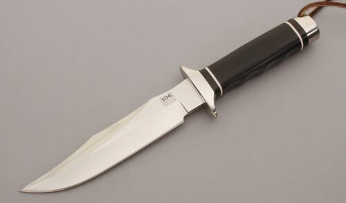 Sog Knives S2 Trident with Stacked Micarta Handle handle material - Obverse Side - Item #KLC09646