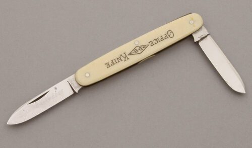 Shapleigh Knives Office Knife with French Ivory Celluloid Scales handle material - Obverse Side - Item #KLC09654