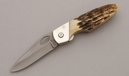 Bear & Son Cutlery 504 Linerlock with Bone Stag Handle Scales handle material - Obverse Side - Item #KLC09657