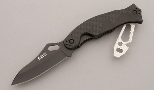 Fox Cutlery 5.11 Double Duty Quick Fix with FRN Scales with TPR Grips handle material - Obverse Side - Item #KLC09663