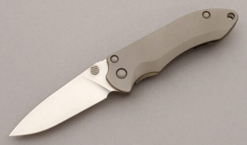 Maxpedition Knives Excelsa Framelock with Titanium Frame handle material - Obverse Side - Item #KLC09665