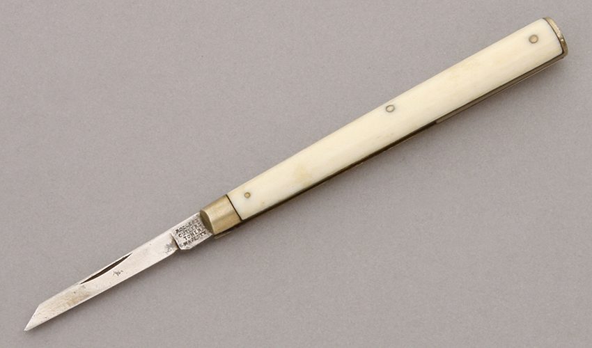 Rodgers Cutlery Physicans Knife with Ancient Ivory Scales handle material - Obverse Side - Item #KLC09679