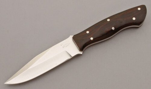 Ken " Kelgin Knives" Largin Desert Storm Utility with Walnut Wood Handle Scales handle material - Obverse Side - Item #KLC09683