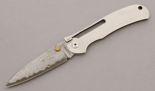 A.G. Russell K87CW One Hand Folder with Stainless Frame handle material - Obverse Side - Item #KLC09684