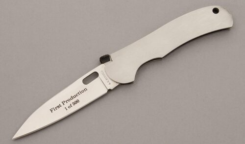 A.G. Russell K-94C One Hand Folder with Stainless Frame handle material - Obverse Side - Item #KLC09688