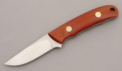 Dozier Knives Straight Personal with Brown Micarta Scales handle material - Obverse Side - Item #KLC09689
