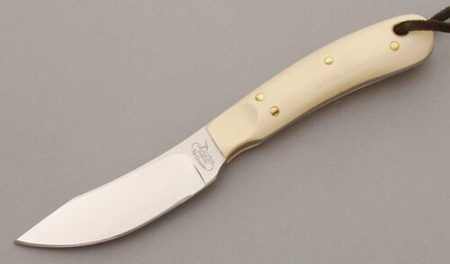Dunn Knives Small Game Skinner with Ivory Micarta Handle Scales handle material - Obverse Side - Item #KLC09692