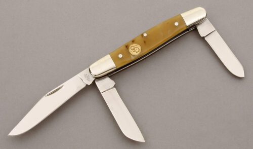 Canal Street Cutlery Stockman with Rams Horn Scales handle material - Obverse Side - Item #KLC09696