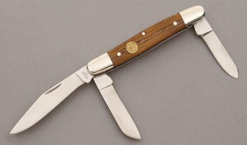 Canal Street Cutlery Stockman with American Chestnut Wood Scales handle material - Obverse Side - Item #KLC09699
