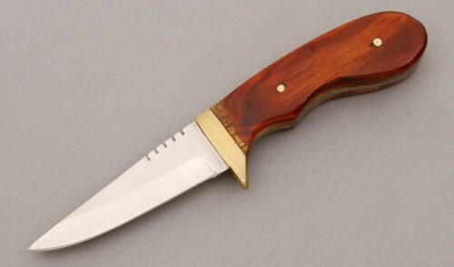 Jerry Sokol Hunter with Redheart Wood & Tiger Wood handle material - Obverse Side - Item #KLC09705