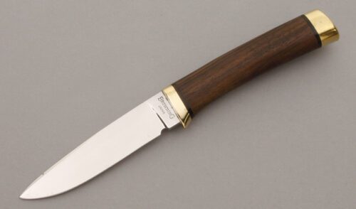Browning Knives Model 3718 Hunter with African Ebony Wood Handle handle material - Obverse Side - Item #KLC09707