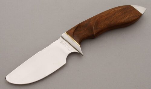 Gerber Knives Model 400 Hunter with Ebony Wood Handle handle material - Obverse Side - Item #KLC09709
