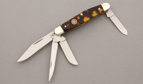 J.A. Henckels Stockman with Tortise Celluloid Scales handle material - Obverse Side - Item #KLC09711