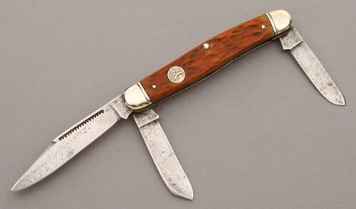 Boker Knives 8573 Stockman with Jigged Bone Handle Scales handle material - Obverse Side - Item #KLC09713
