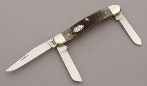 Case Cutlery 6318 Stockman with Gray Jigged Bone Scales handle material - Obverse Side - Item #KLC09714