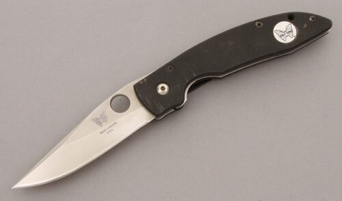 Benchmade Knives 812 AFCK Mini Linerlock with Black G10 handle material - Obverse Side - Item #KLC09747