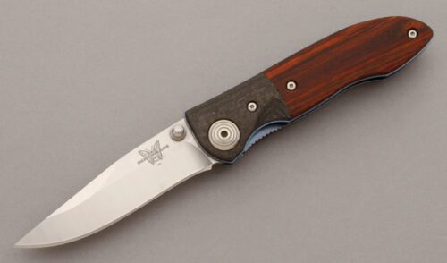 Benchmade Knives Model 690 Elishewitz Linerlock with Rosewood Handle Scales handle material - Obverse Side - Item #KLC09749