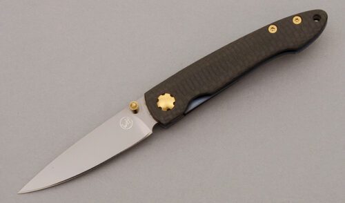 William Henry Knives T10 Lancet Linerlock with Carbon Fiber Handles handle material - Obverse Side - Item #KLC09757
