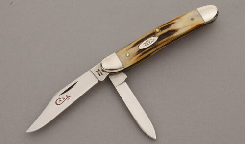 Case Cutlery 52087 Two Blade Jack with Stag Handle Scales handle material - Obverse Side - Item #KLC09766