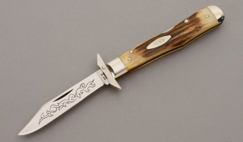Case Cutlery 5111 1/2L Swing Guard Lockback with Stag Handle Scales handle material - Obverse Side - Item #KLC09768