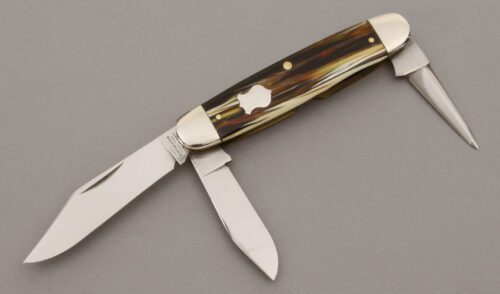 Winchester Knives Stockman with Multi-Color Celluloid Handles handle material - Obverse Side - Item #KLC09775